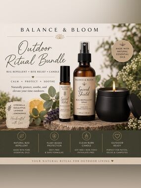 Outdoor Ritual Bundle 🌿 Bug Repellent Spray + Bite Relief + Soy Candle